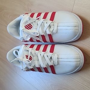 K-Swiss Classic White/Red Men's Leather Fashion Sneaker